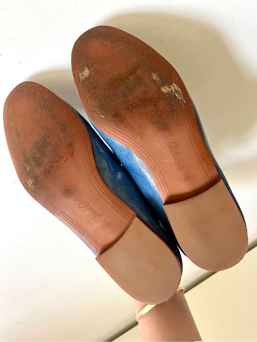 Sam Edelman Loraine Denim Blue Patent Leather Horsebit Loafers - Picture 8 of 8